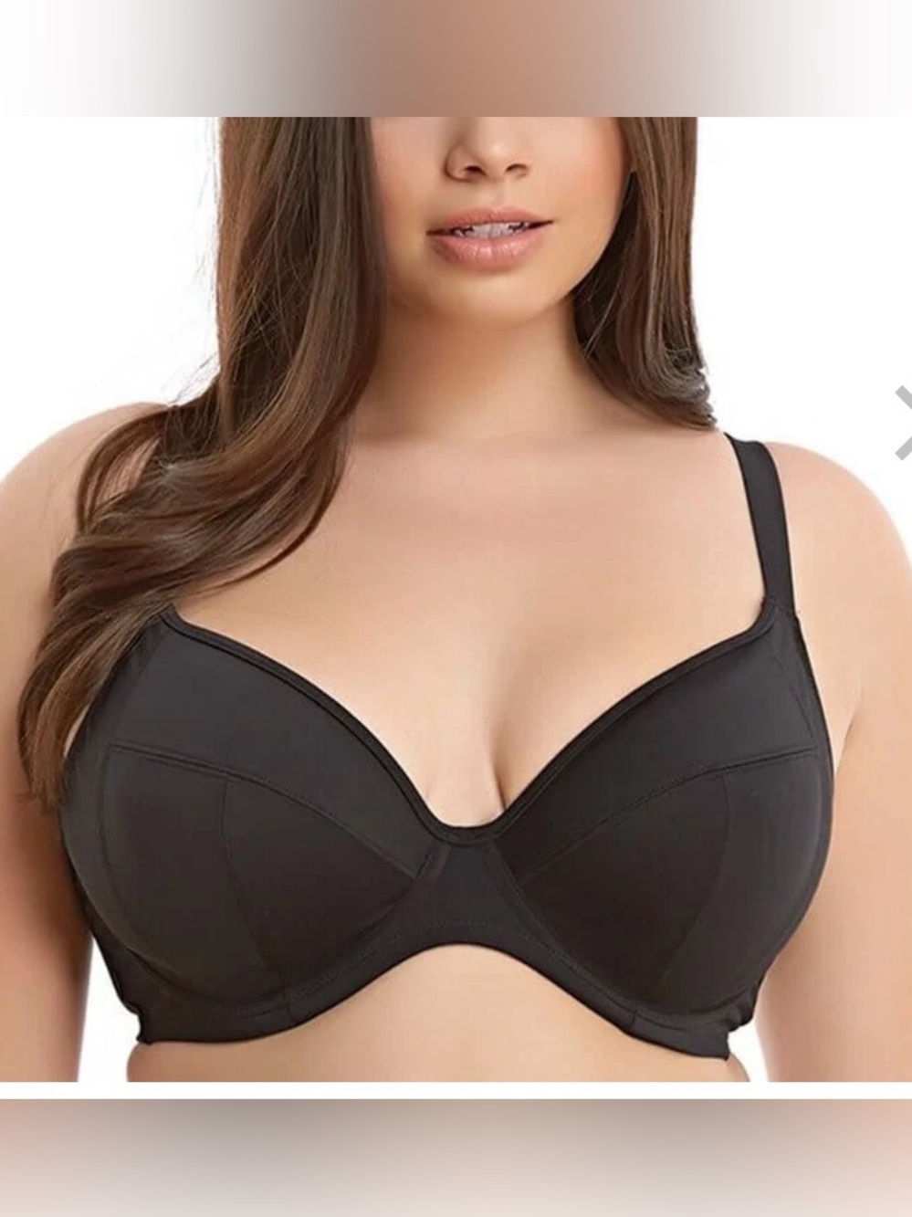 New Elomi Swim Essentials Women’s Bikini Top Size 34M Black NWT